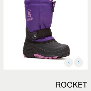 Kamik Rocket Purple and Black Kids Snow Boots